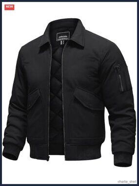 Men's Thick Quilted Winter Jacket Windproof Water Repellent Coat